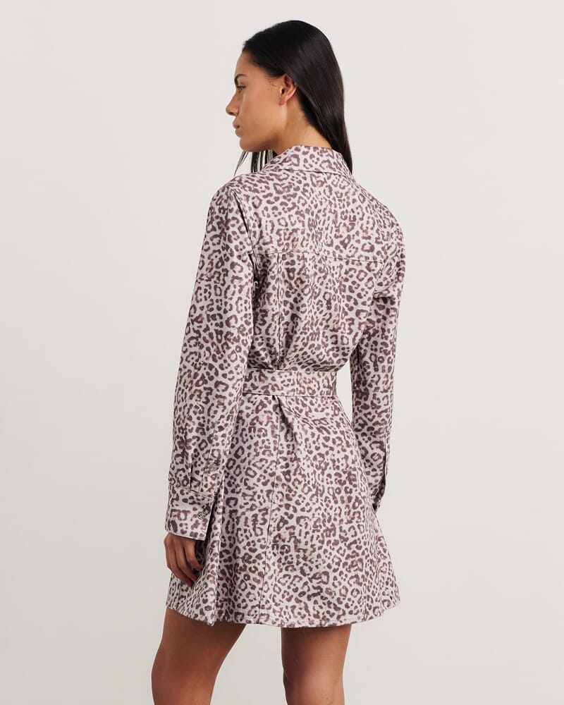 Leopard Denim Dress in LEOPARD